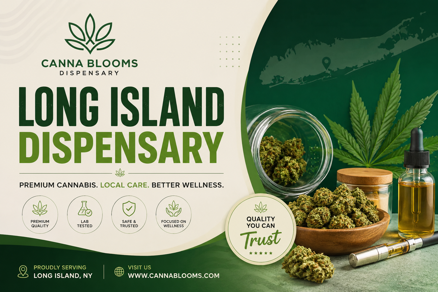 Long Island dispensary for safe cannabis shopping at Canna Blooms